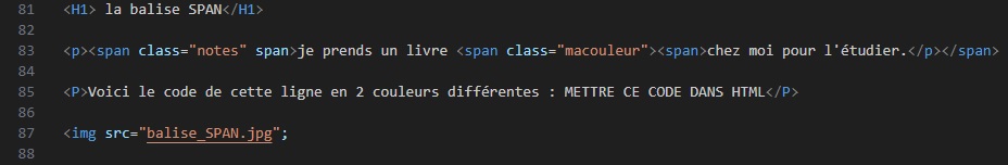 balise span dans html
